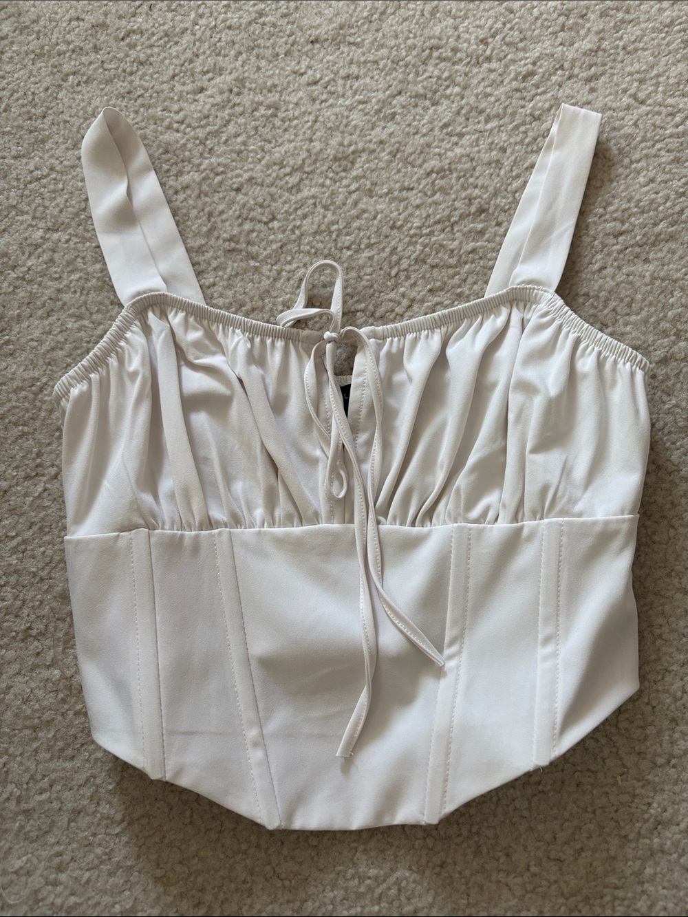 White Tie-Front Corset Top